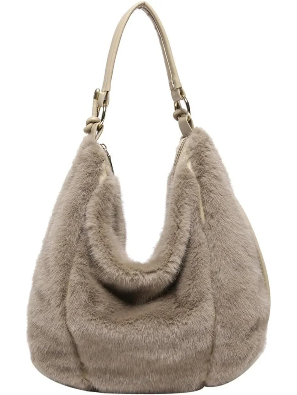 Cozy Faux Fur Tote Bag for Women - Soft Fluffy Crossbody Handbag with Strap